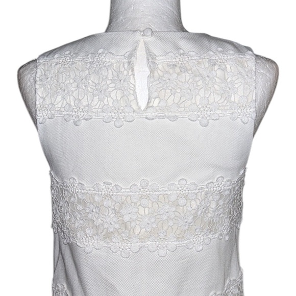 J. Crew White Crochet Floral Lace Stripe Shift Mini Dress - 2 - Picture 11 of 15